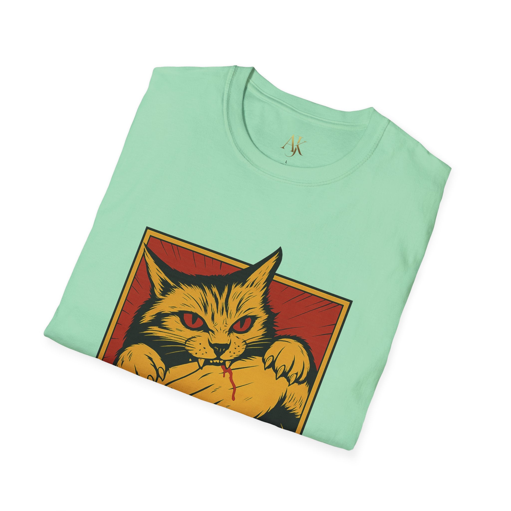 Whimsical Cat Unisex Softstyle T-Shirt - Purrfect Gift for Cat Lovers, Cute Pet Apparel, Funny Animal Tee, Fun Casual Wear